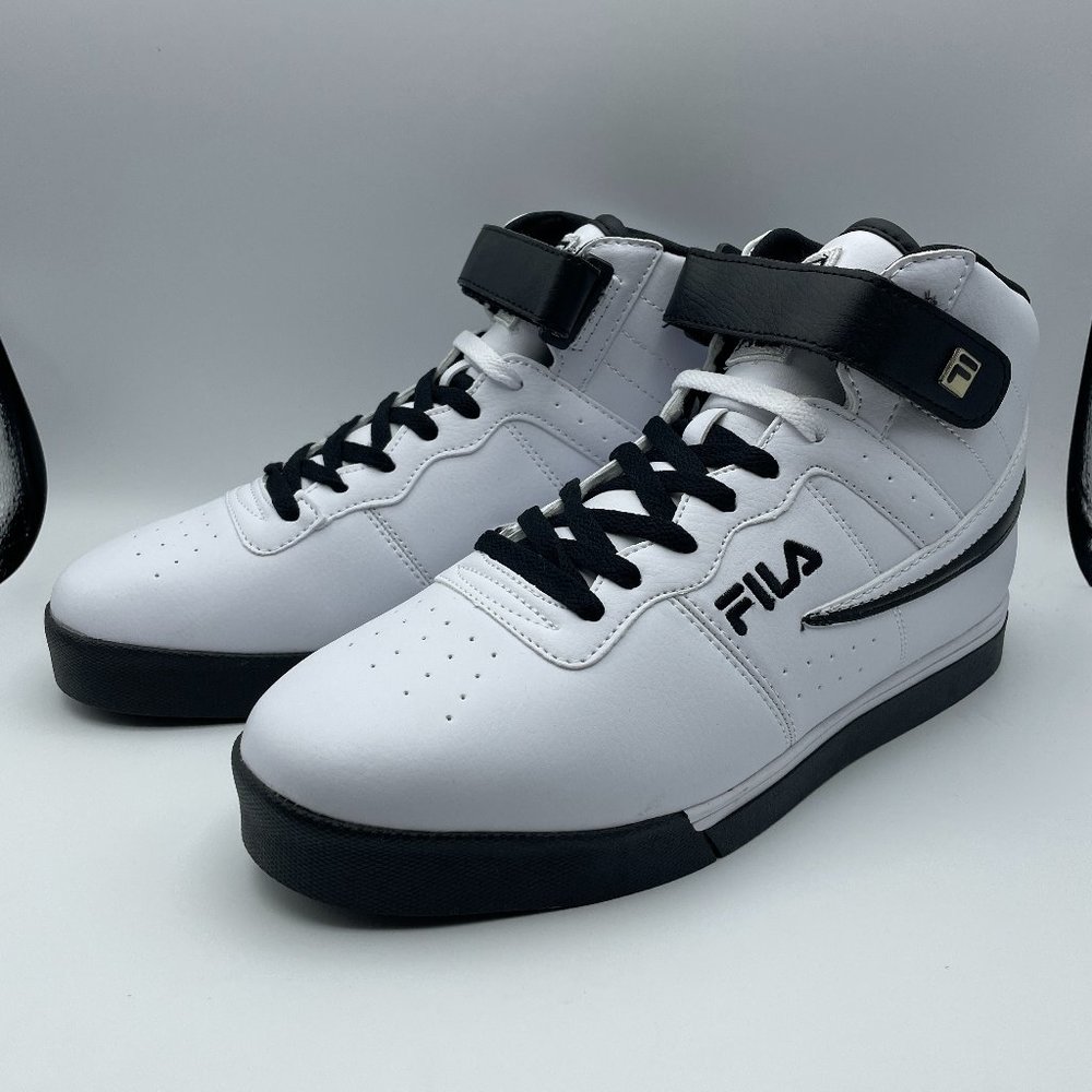 Fila Men's White and Black High-Top Sneakers